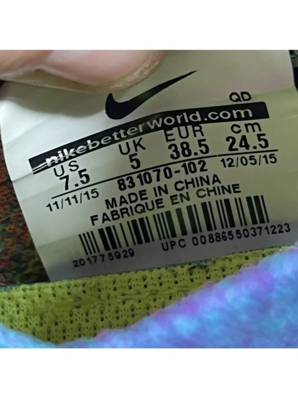 Nike Free RN Flyknit Blue Pink Womens Size 7.5 831070-102 Running Shoes